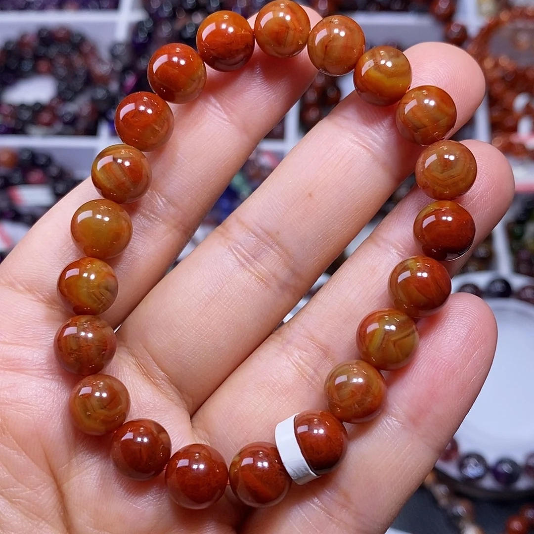 水晶手链未镶嵌黄金八卦眼极光