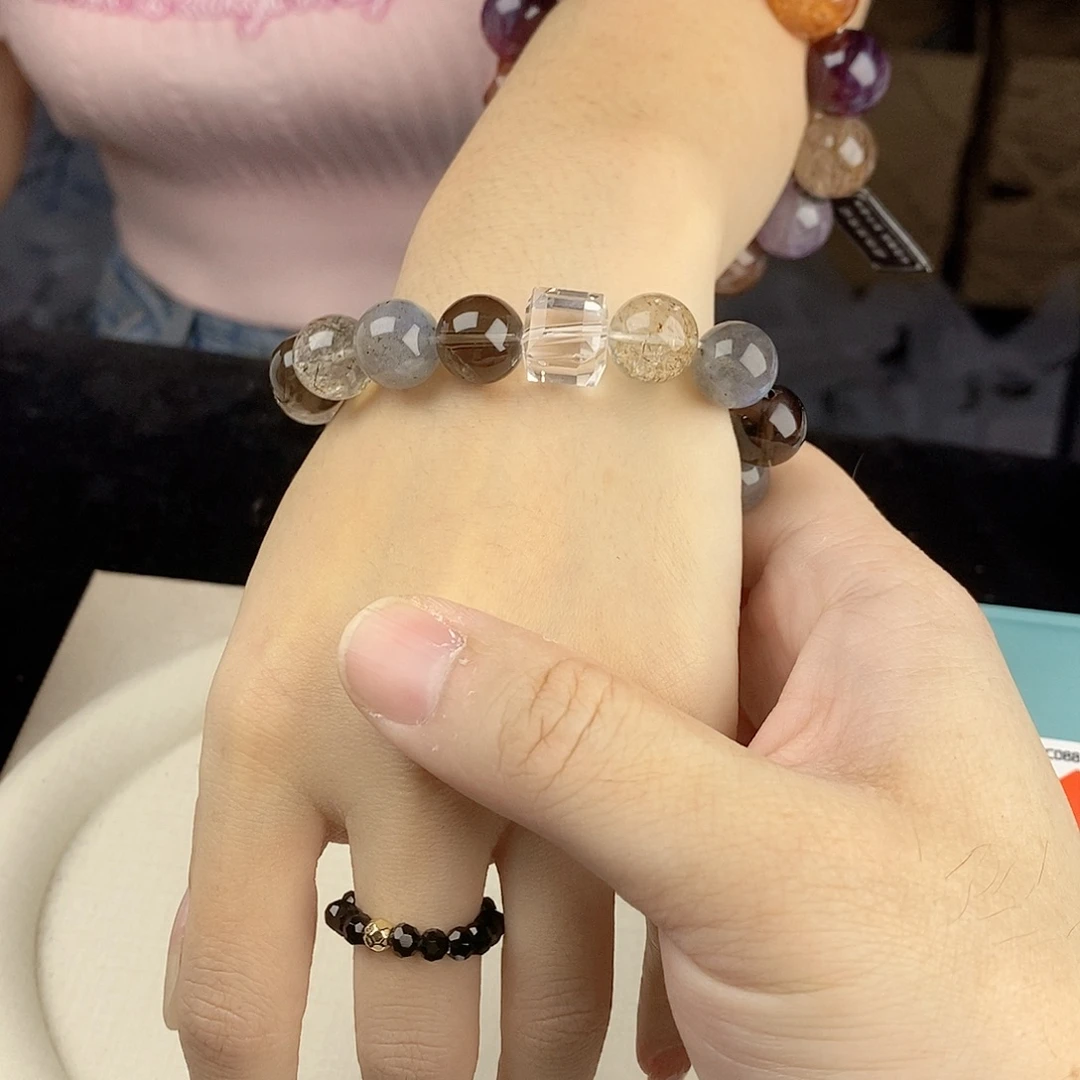 银S925镀金镶嵌手链水晶