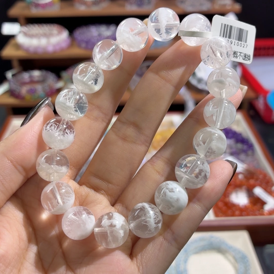 未镶嵌手串水晶意境立体白雪花幽灵11+
