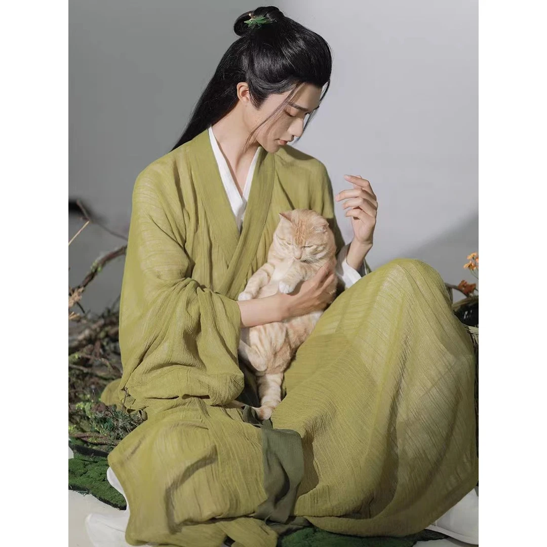 帅气古风男女士装夏季新款学生版汉服全套中国风衣服四季通用涤纶