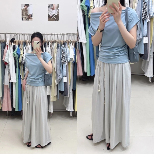 E sè 韩系女装新款休闲裤T恤