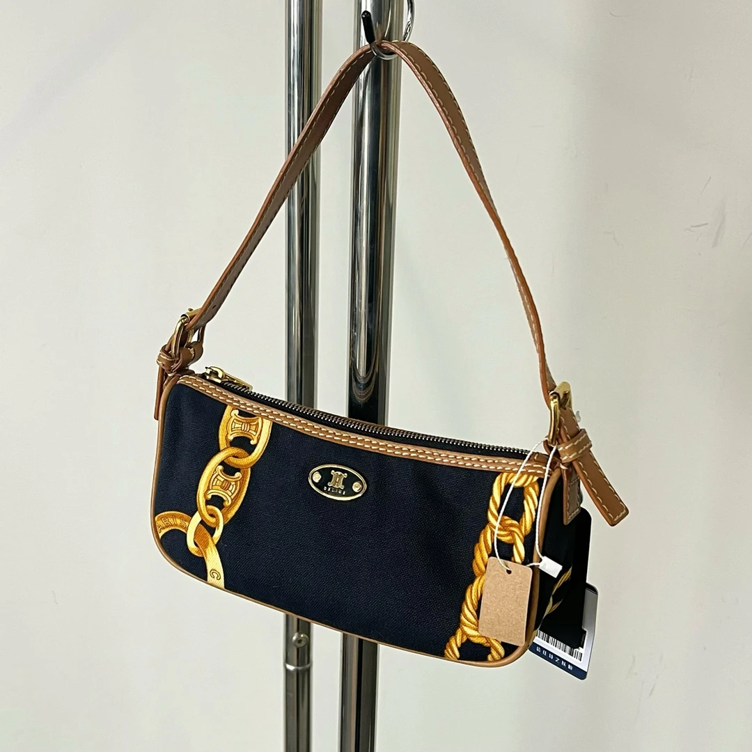 95新 Celine/思琳 95新Celine秀款印花赛琳麻将腋下包12399460