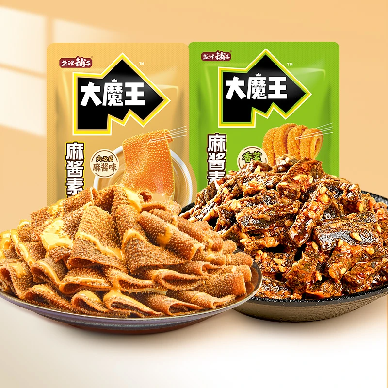 盐津铺子大魔王香菜麻酱素毛肚六必居魔芋丝解馋小零食50小包*袋
