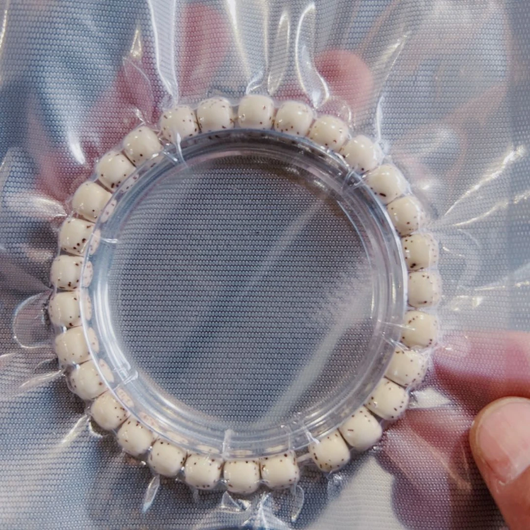 星月菩提手串星月菩提8*7原白河豚单圈手串