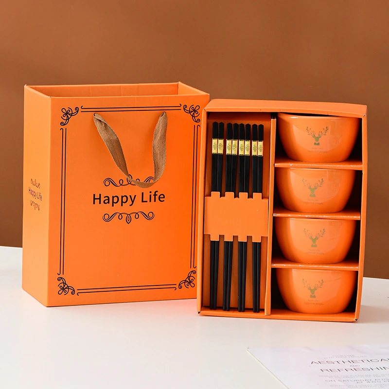 创意小礼品公司开业活动礼物回礼陶瓷餐具碗筷勺套装伴手礼定制