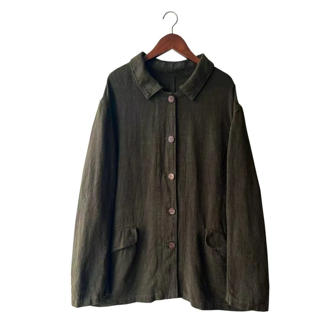 妝點家 云雾里 复古文艺简约大气纯 亚麻 短外套 Y24FW 3102