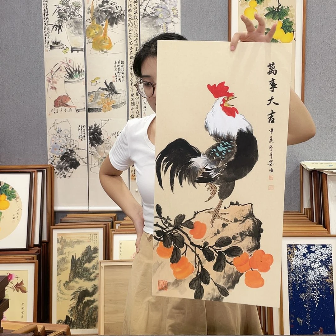 书法手绘带框尺寸：36*69