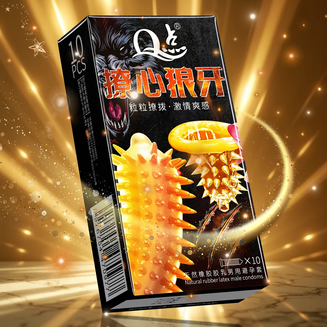 Q点撩心狼牙9D实心大颗粒情趣刺激避孕套持久型延时安全套水润裸感玻尿酸避孕套001超薄套套子天然橡胶男用冰火螺螺避孕套成人用品