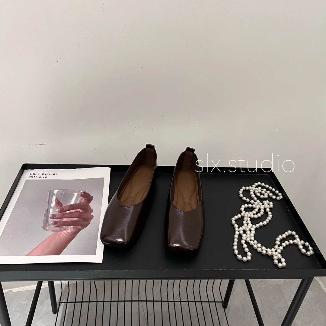 slx@ 1108 浅口方头奶奶鞋