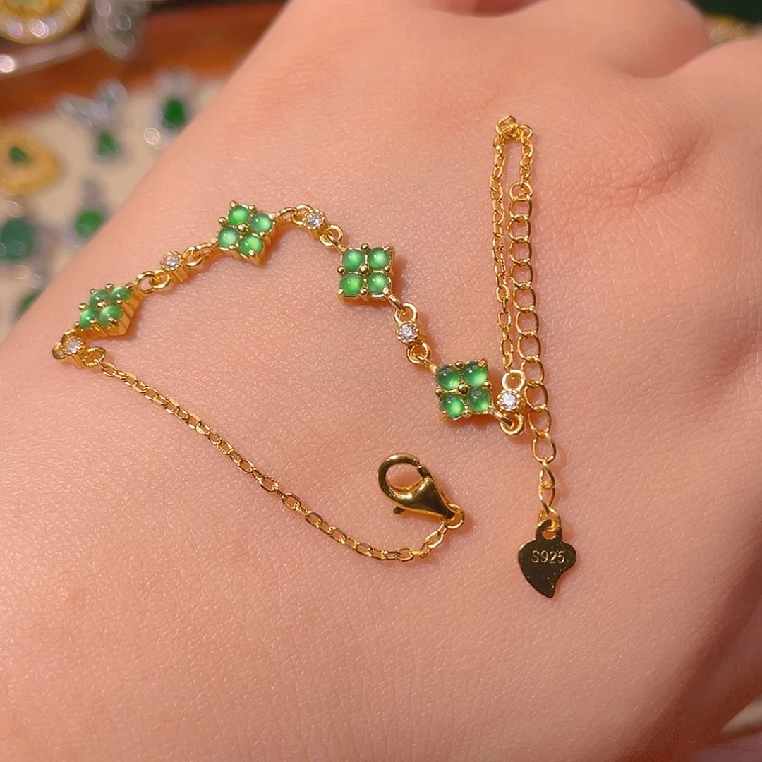 翡翠银S925镶嵌吊坠(不含链)