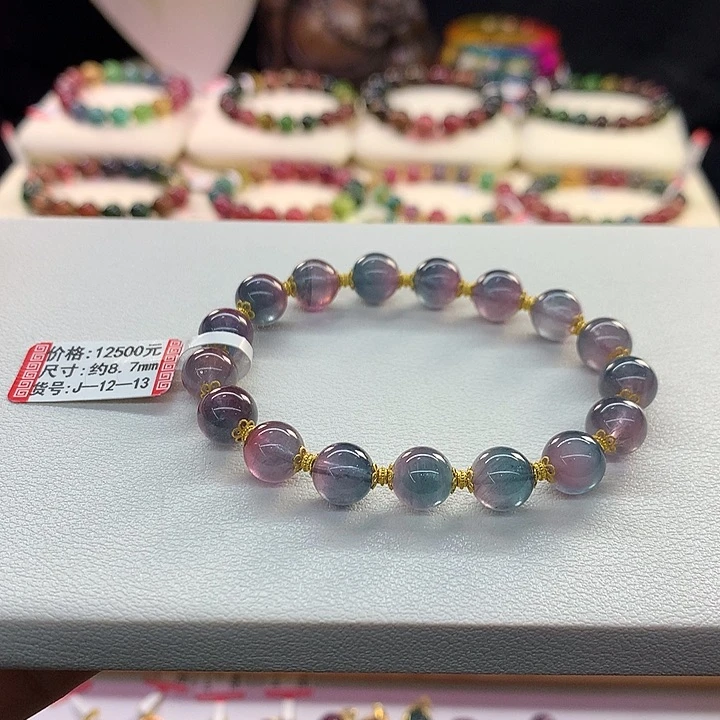 西瓜碧玺手链未镶嵌西瓜手串8.7mm