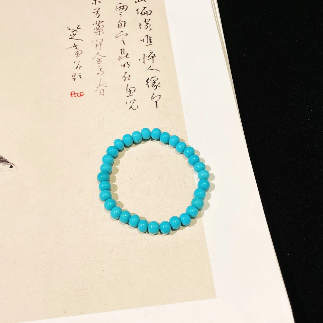 【云上雅岚】顾清漓丨C58148-绿松石单圈手串–多样性发一件-7mm