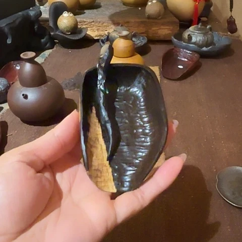 檀木茶则茶针两件套