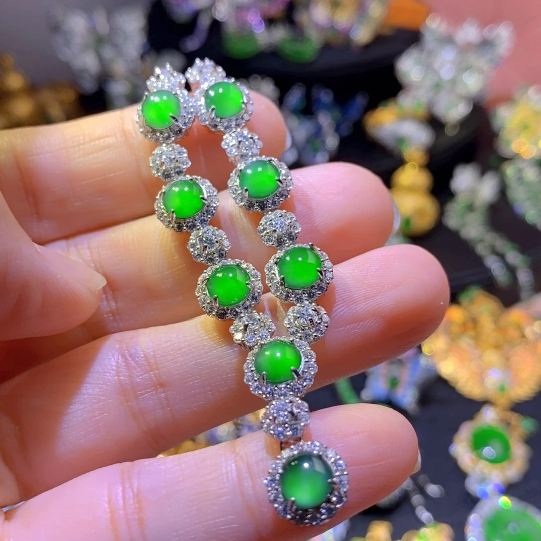 翡翠银S925镶嵌颈饰天然翡翠