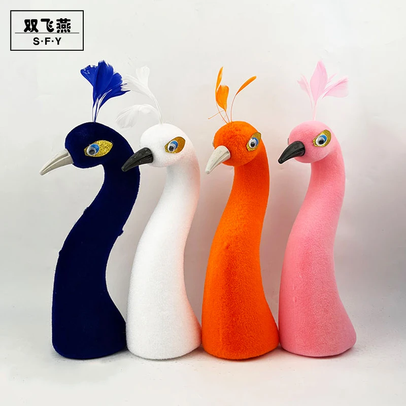 仿真孔雀头开业花篮模型婚庆道具装饰花束摆件装饰品鲜花元旦花束