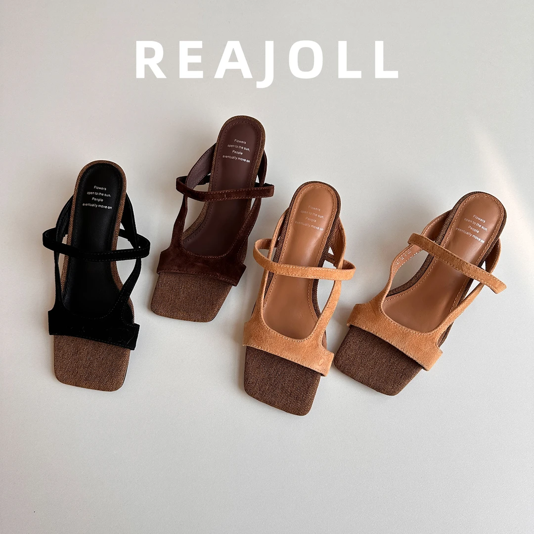 拖鞋女夏外穿2025新款细高跟绝美不累脚配裙子高级感增高半拖凉拖