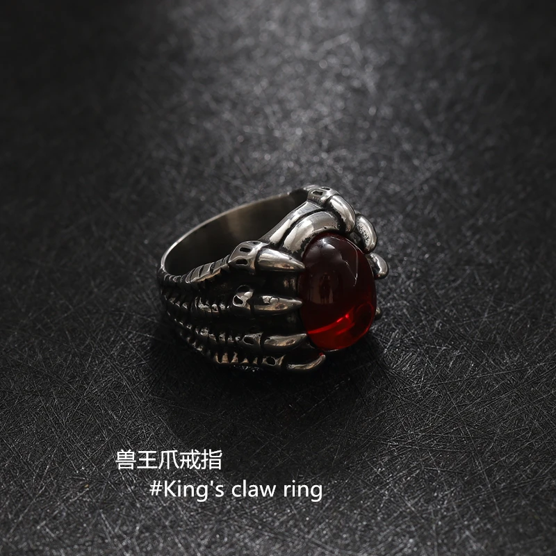 钛钢戒指 龙爪经典男士戒指潮男款复古个性嘻哈街头朋克摇滚潮人