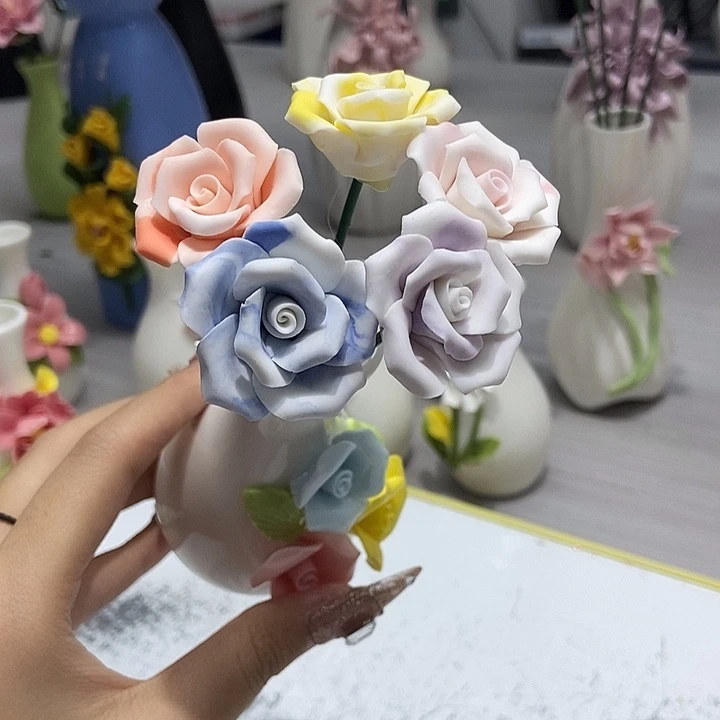 陶瓷纯手工捏花设计