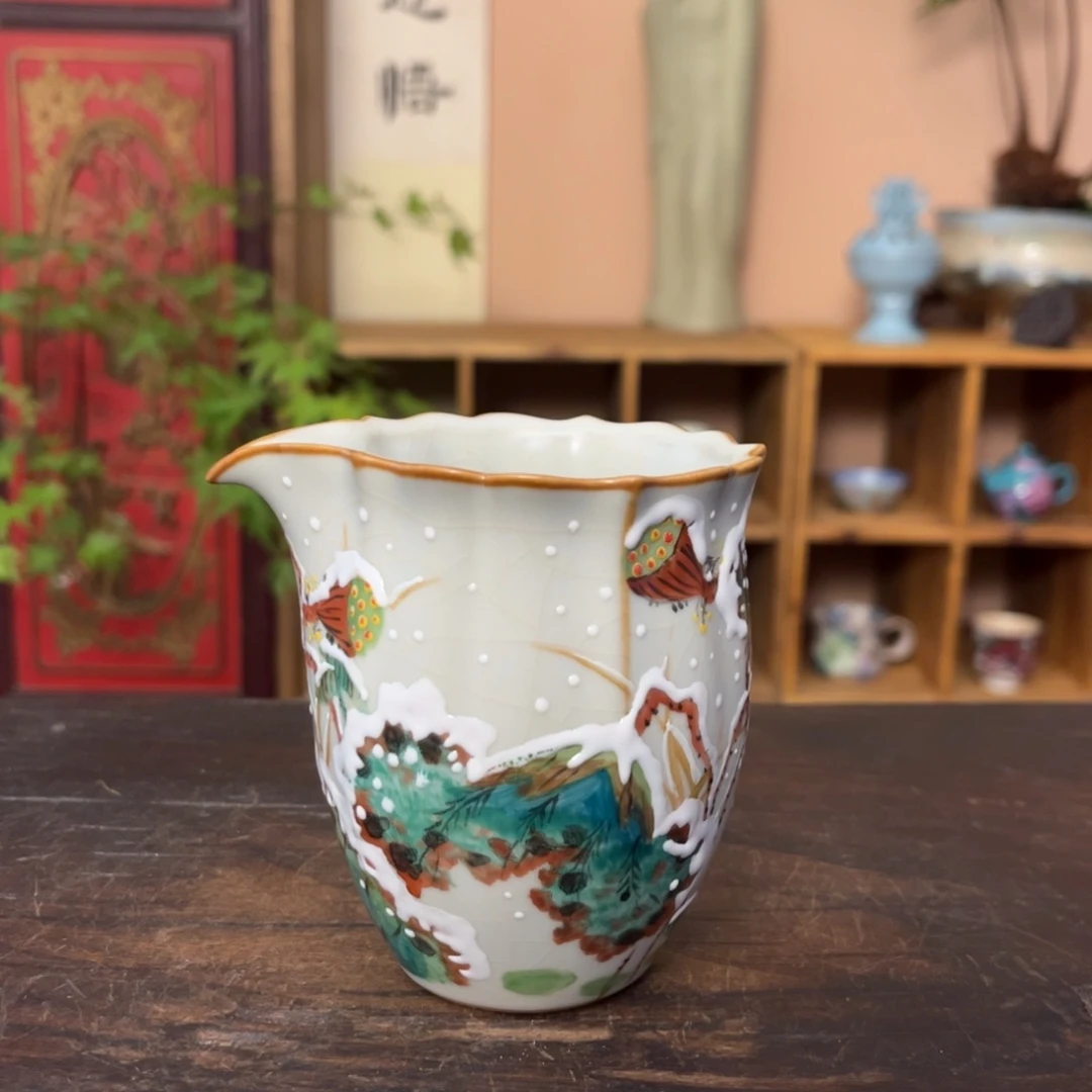 杯柴烧纯手工手绘陶瓷