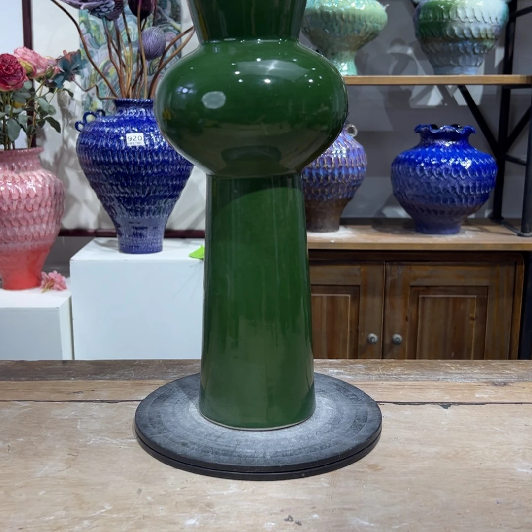 摆件陶瓷花瓶高34口6