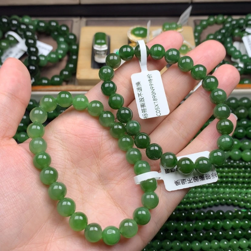 【闪购商品】未镶嵌手串和田玉（碧玉）特价8m两个色下单备注颜色