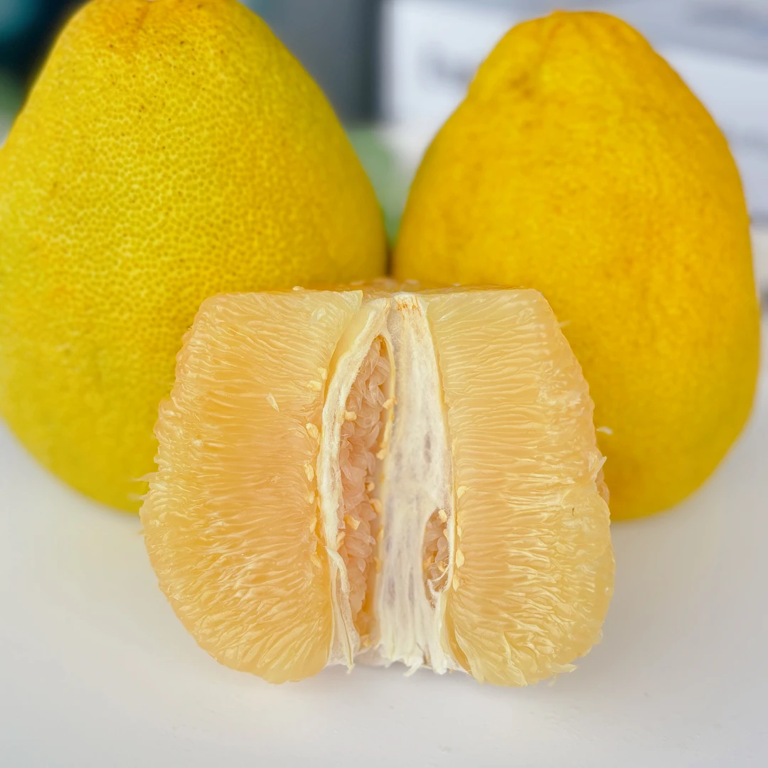 台湾老树文旦柚清香甜风味好肉质细腻柚香浓郁已辞水外形干瘪皱皮