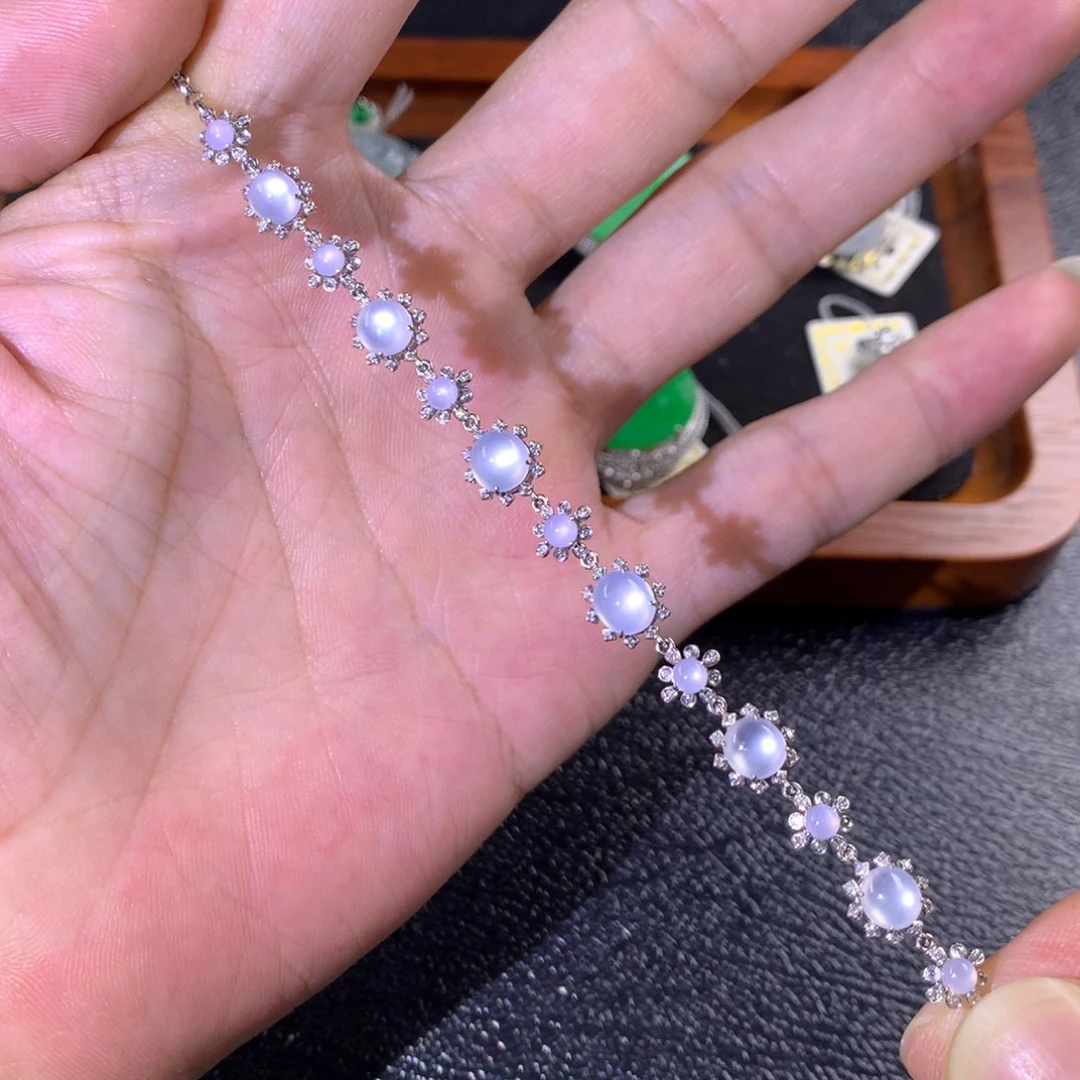 18K金镶嵌手链翡翠翡翠