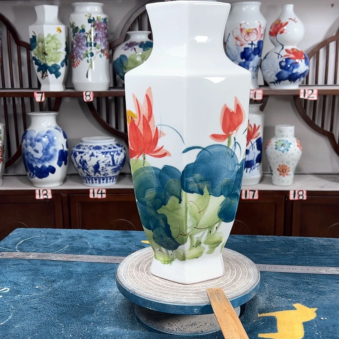 摆件景德镇陶瓷6红花