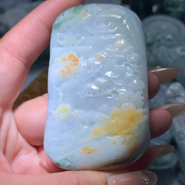 翡翠未镶嵌颈饰保真天然A货翡翠