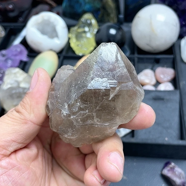 水晶水晶摆件未镶嵌立*耶