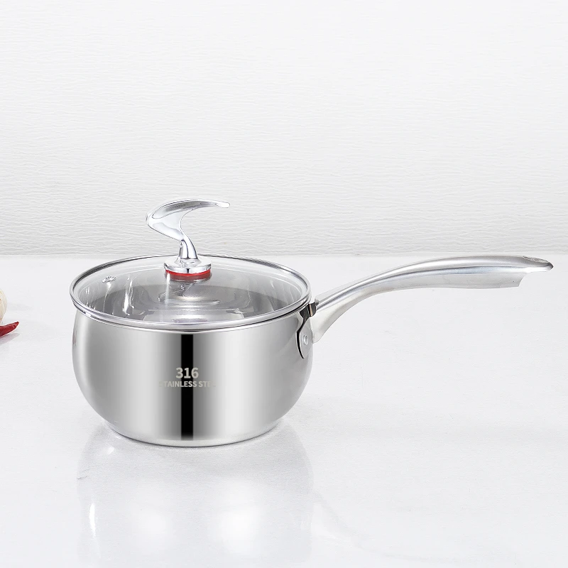 316不锈钢汤锅特厚马尾奶锅家用宝宝辅食锅热奶煮面煮汤锅