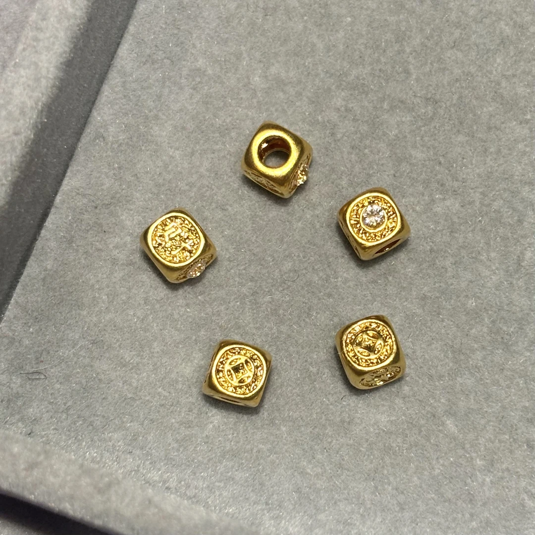 足金999财字点钻方糖 可自主DIY （多样性发一粒）