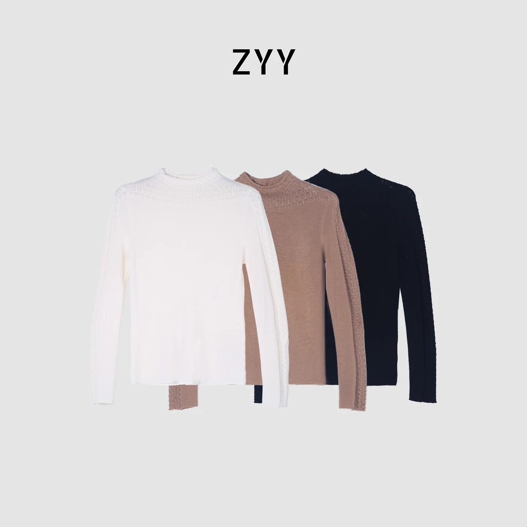 ZYY【舒适随行】2025/S圆领羊毛秋冬修身半高领针织衫X25DMY06121