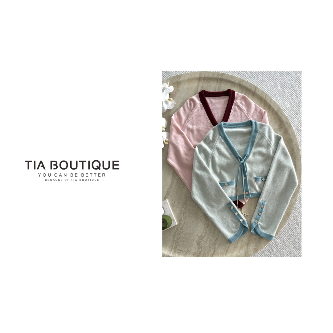 【25a candy】顶版25a手工坊糖果配重工挂链千金高奢开衫上衣WT0141