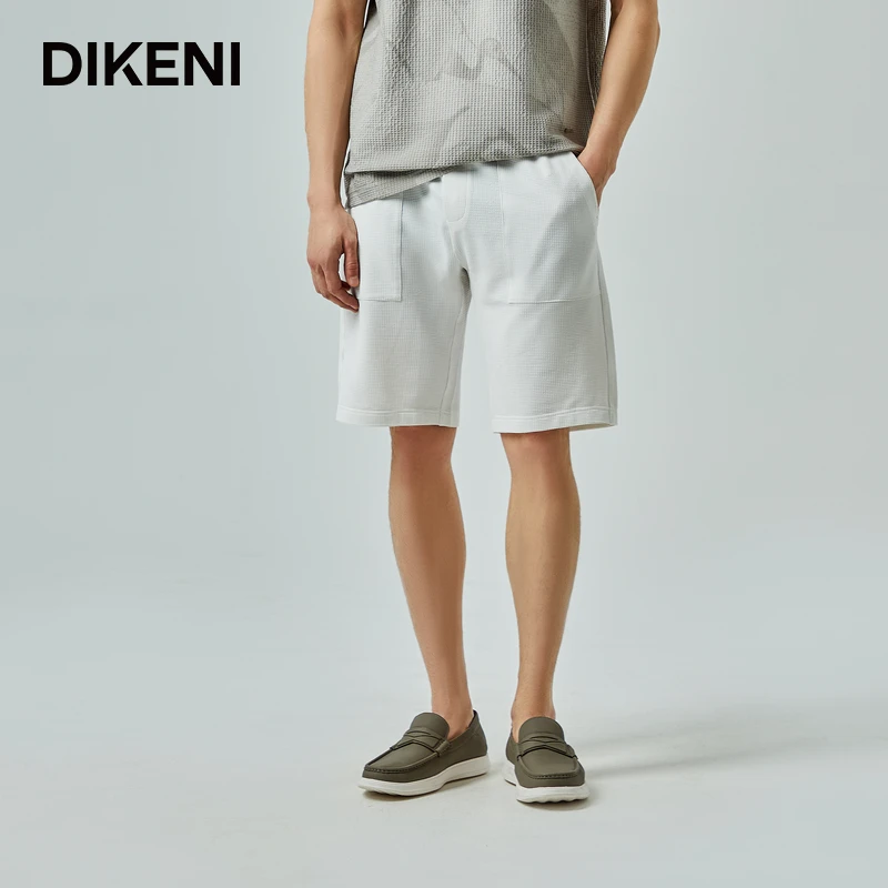 迪柯尼夏季新款男士时尚简约小细格肌理凉感休闲短裤14463H921