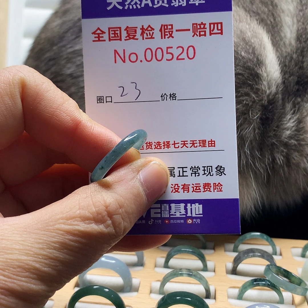 翡翠戒指未镶嵌大****物天然翡翠