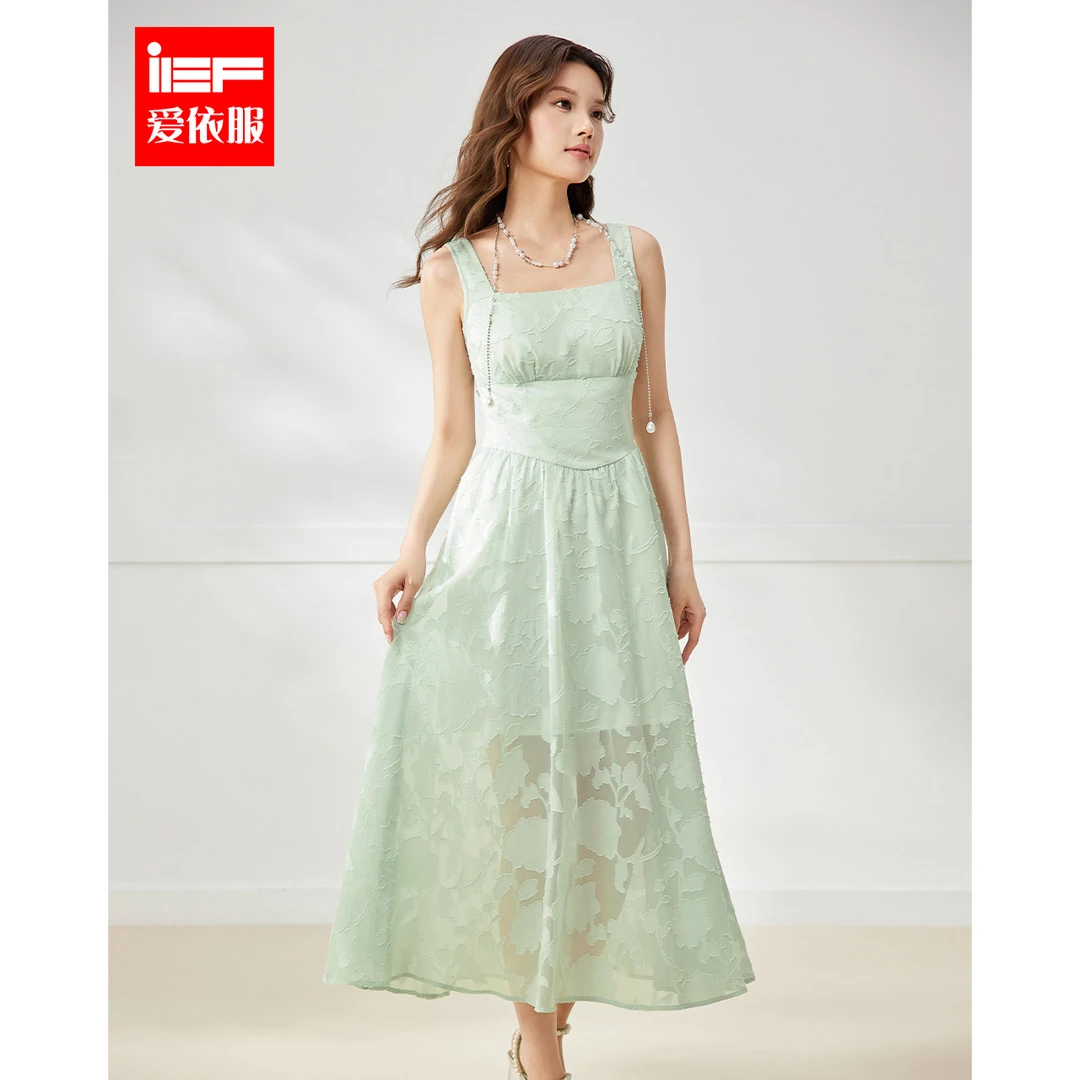 IEF/爱依服裙子2025夏季新款法式成熟优雅气质感度假风吊带长裙