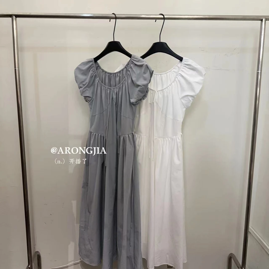 【ARONG阿荣家】连衣裙24136-白色灰色-SM