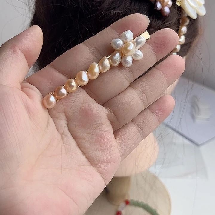 未镶嵌发夹淡水珍珠