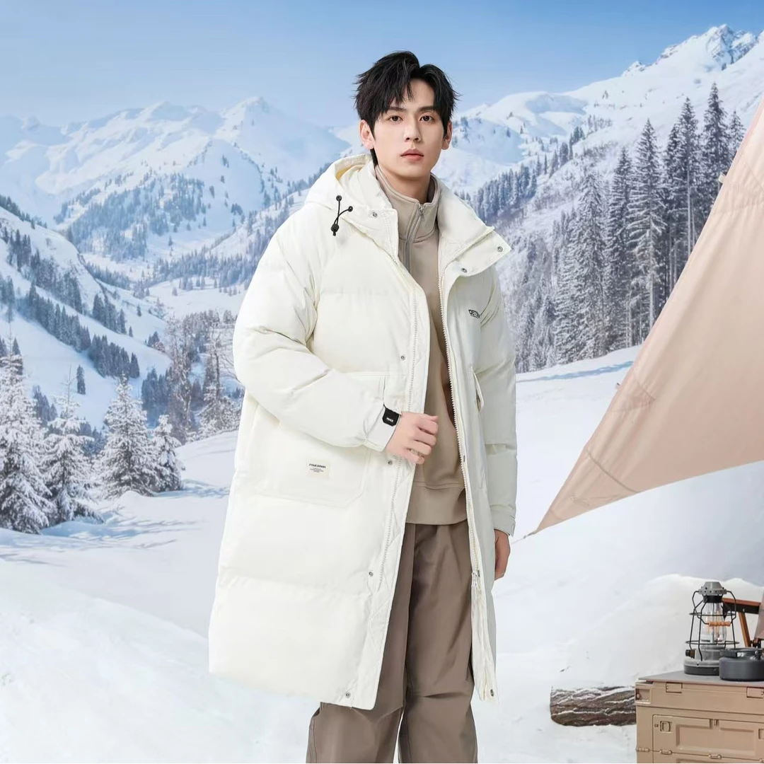 1156冬季新款中长款加厚外套保暖防寒男装休闲防风轻薄连帽上衣