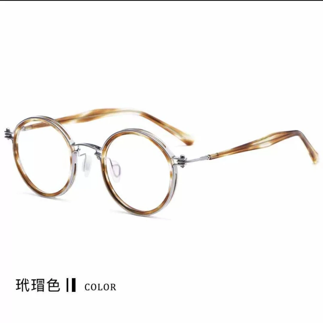 33088日系手作钛家复古圆框，（红雷同款）高货！