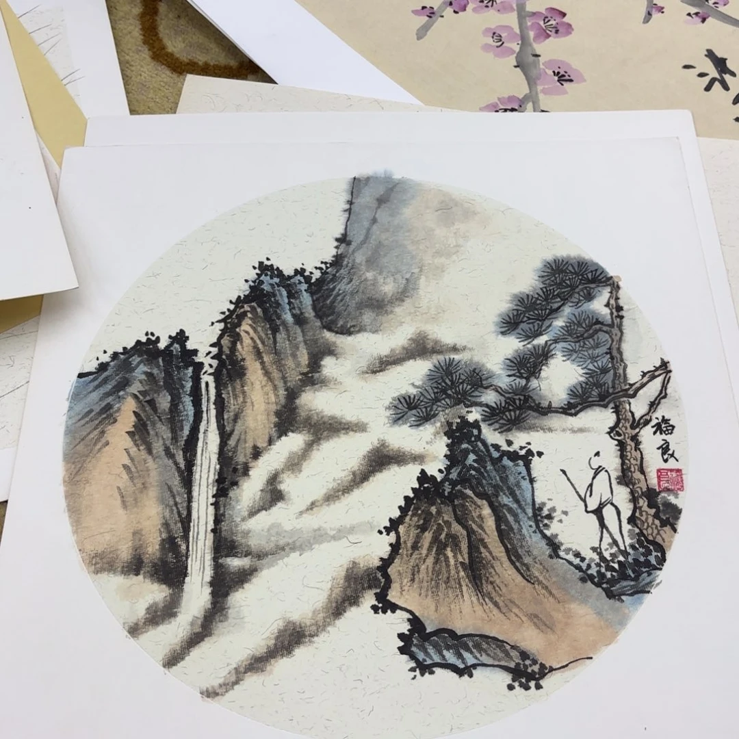 国画福良38斗方作品童