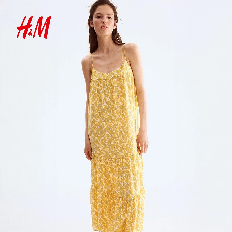 HM2025夏季新款女装流光风百搭系带连衣长裙1290424