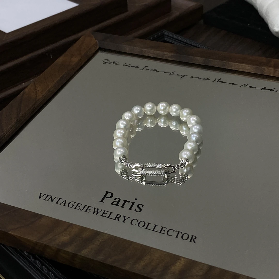 【倾城】极光珍珠爱迪生糖纸巴小众手串皱皮天然珍珠轻奢10mmL1274