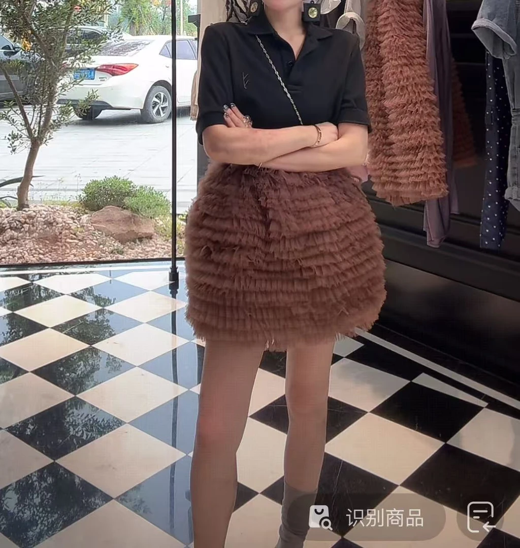 【NANA】夏季新款网纱蓬蓬收腰半身裙D10008