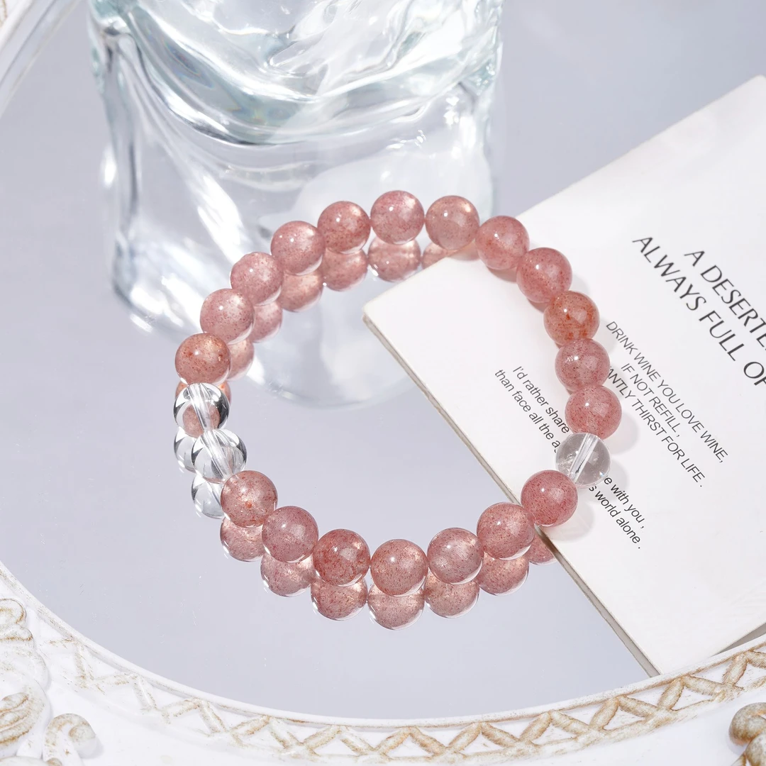 【草莓雪酪】草莓晶白水晶搭配设计款