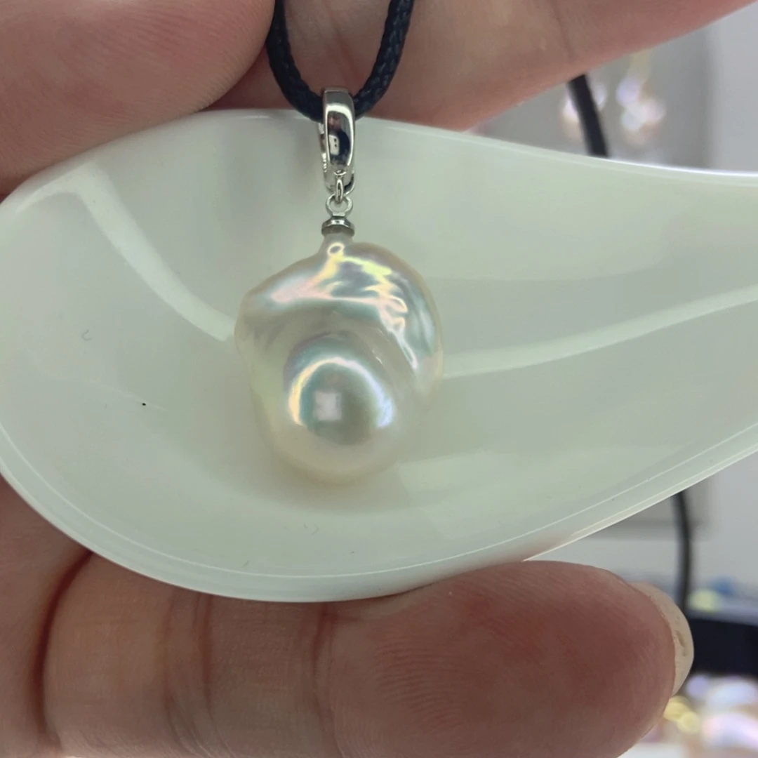 你***。颈饰淡水珍珠银S925镶嵌66