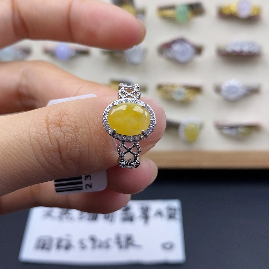 翡翠银S925镶嵌戒指