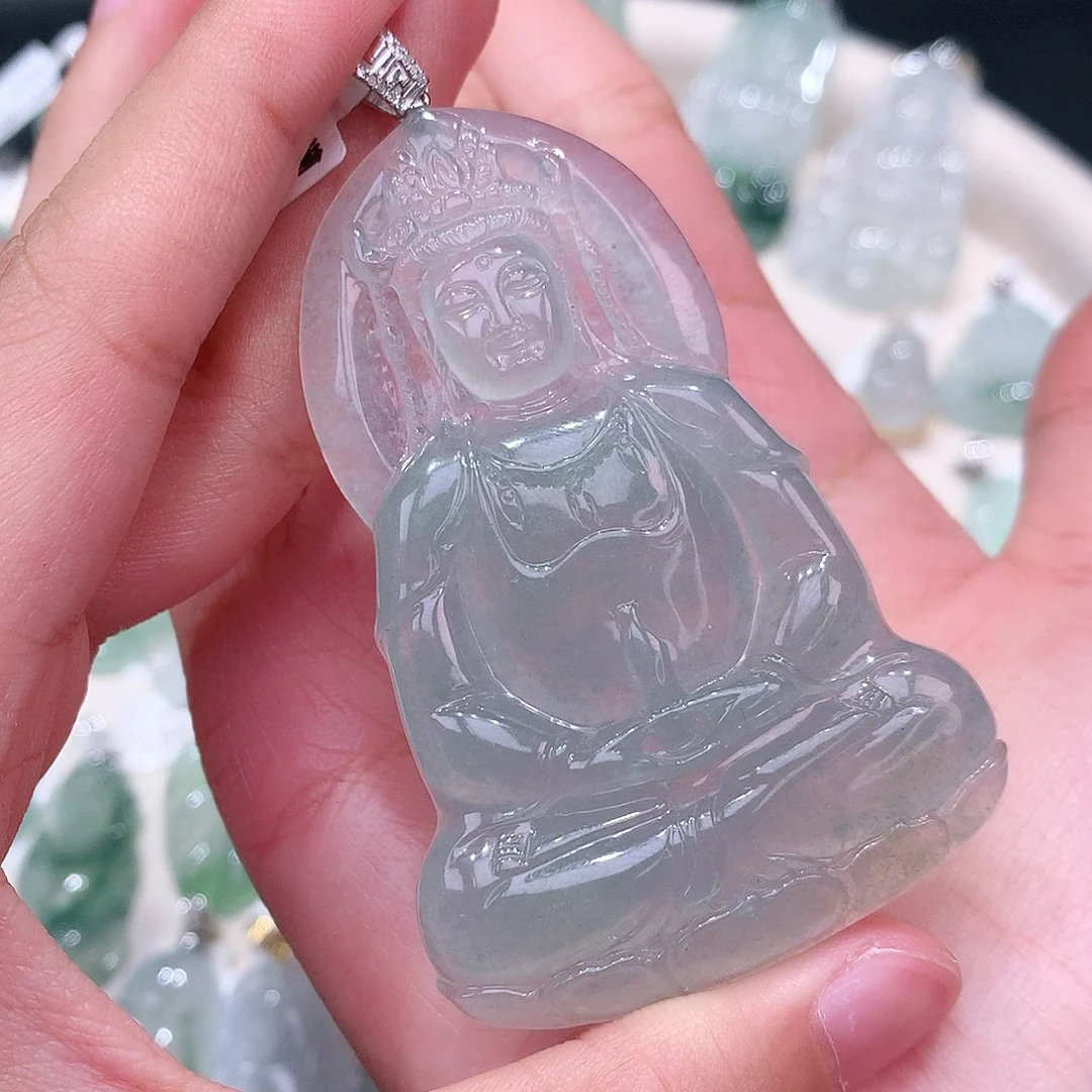 颈饰18K金镶嵌翡翠68.5-45.5-6.2