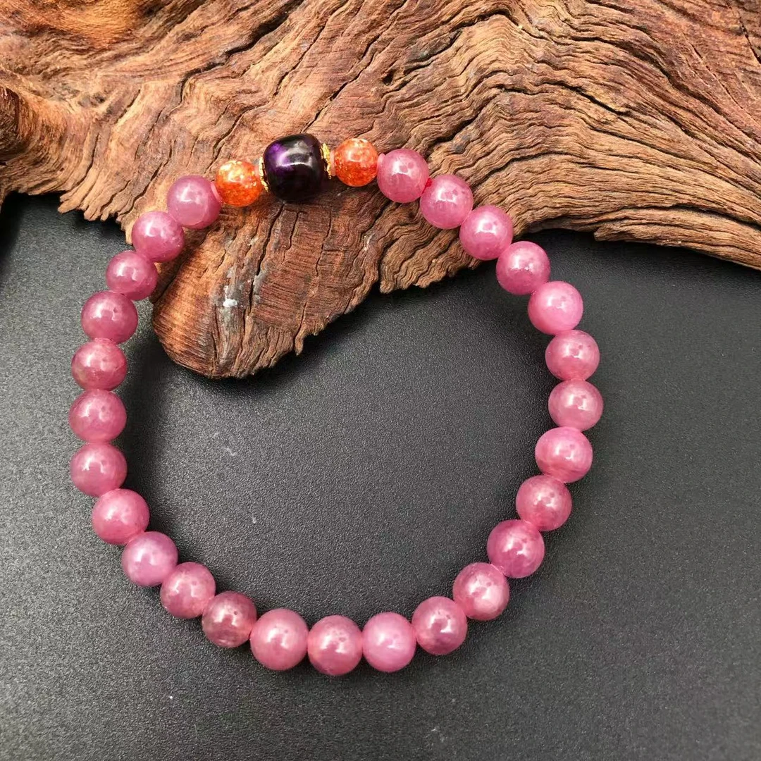 【圣芭黎】天然红宝石手串红宝石圆珠舒俱来老型珠6多样性发一B4286